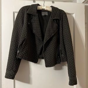Crop cross zip quilt jacket, medium
